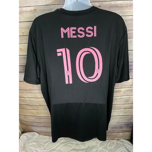 Inter Miami Messi #10 Jersey Adidas Dri-FIT Black Pink Crest Men’s 3XL - Picture 2 of 10